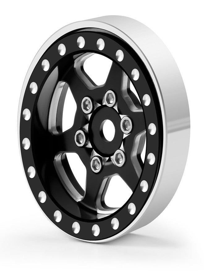 مجموعة عجلات MORLORDY 4 قطع مقاس 1.0 بوصة بنظام قفل الخرز، 30 مم، لسيارات Axial SCX24 Gladiator Deadbolt Bronco C10 JLU 1/24 RC Crawlers، قطع غيار للترقية (أسود) - Image 3
